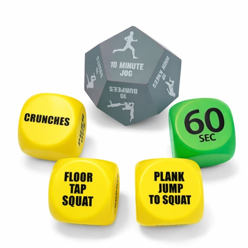 Fitness workout dice exercise game set Lot 5 game set training activity home gym